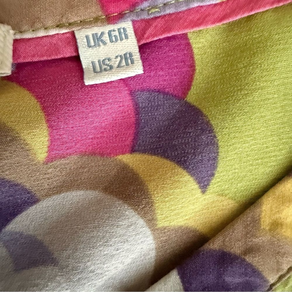 Boden Women's Floral Print 60's 70's Retro Silk Blend Dress Belted Size 2 - Picture 7 of 8